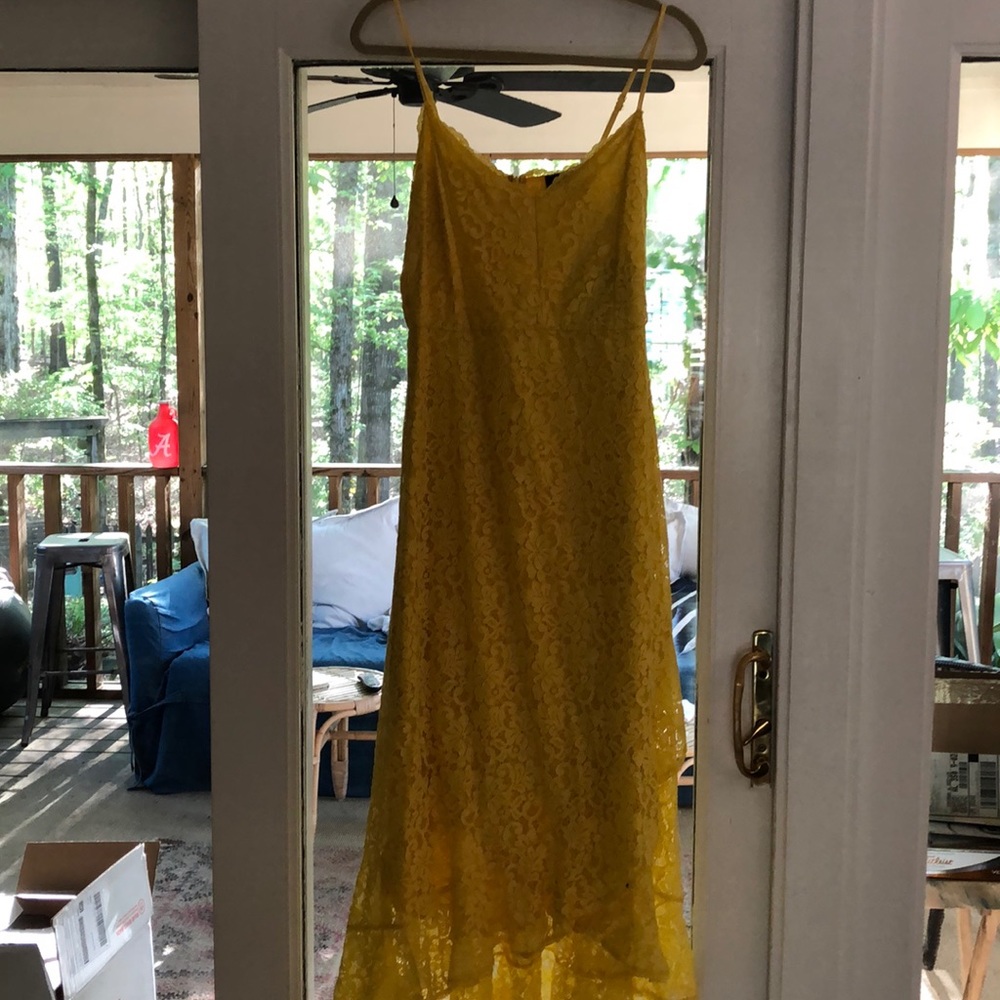 Yellow midi dress
